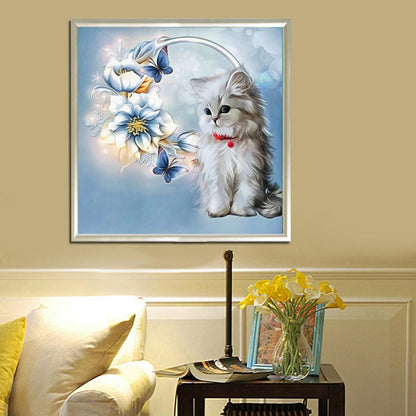 5D Cat Diamond Painting Cross Stitch Kit Needlework Rhinestone Mosaic Decor