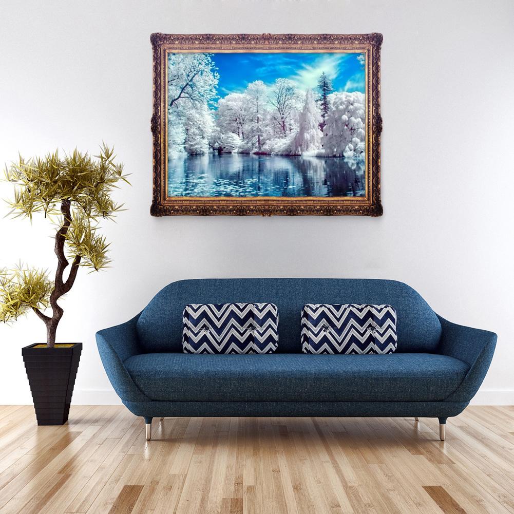 Snow Lake 5D DIY Diamond Painting Cross Stitch Embroidery Home Decor Craft