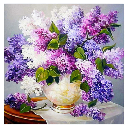 Lavender Vase - Full Round Drill Diamond Painting