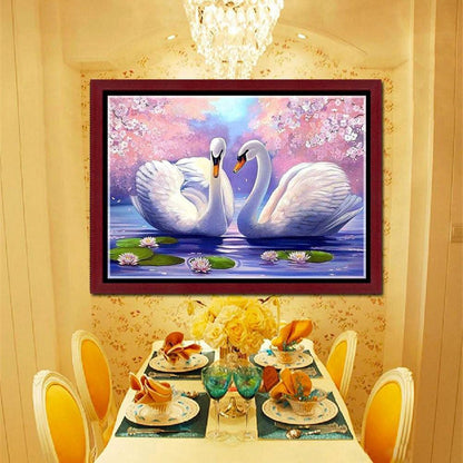 Two White Swans 5D Diamond Painting Embroidery DIY Cross Stitch Home Decor