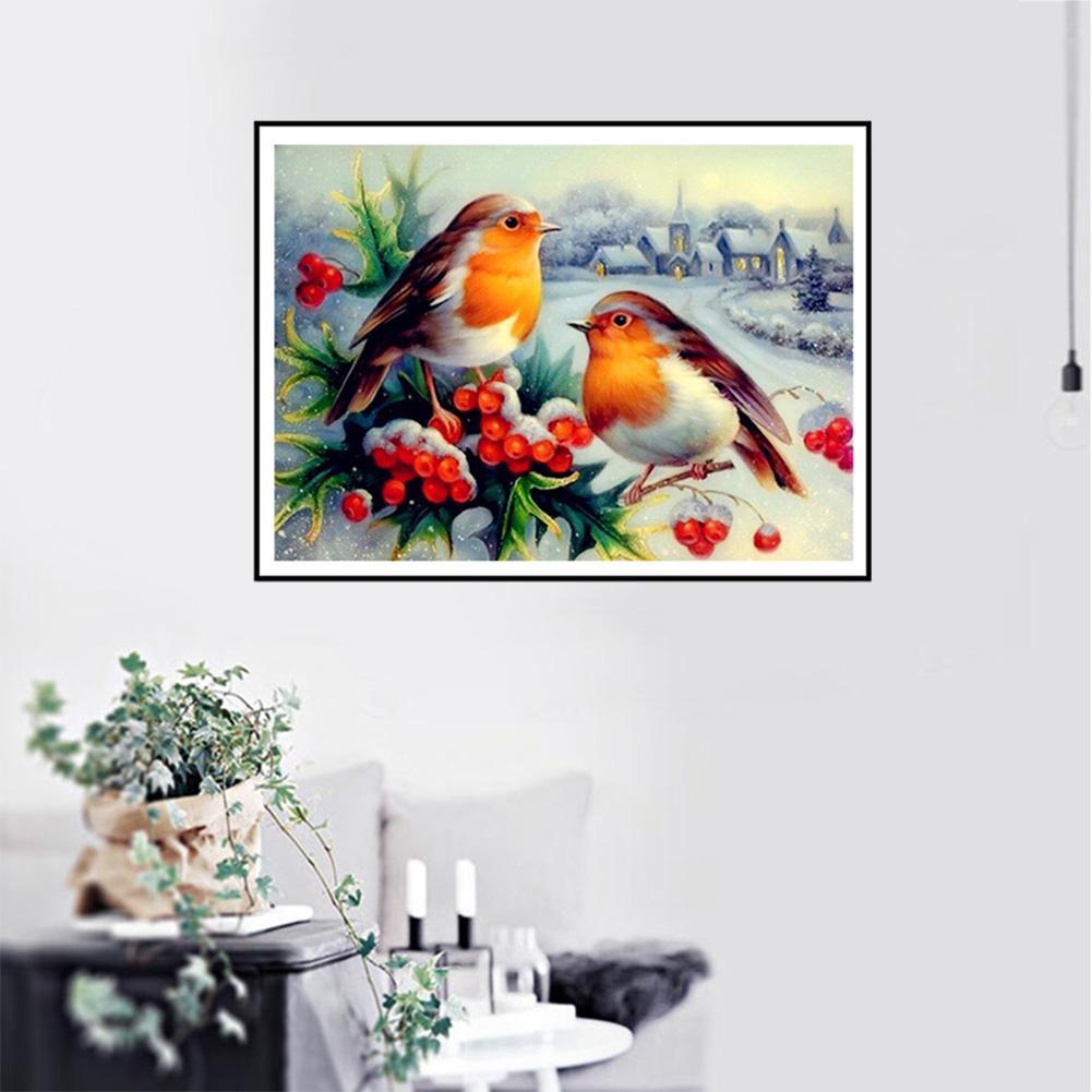 DIY Diamond Embroidery Painting Snow Birds Full Drill Mosaic Cross Stitch