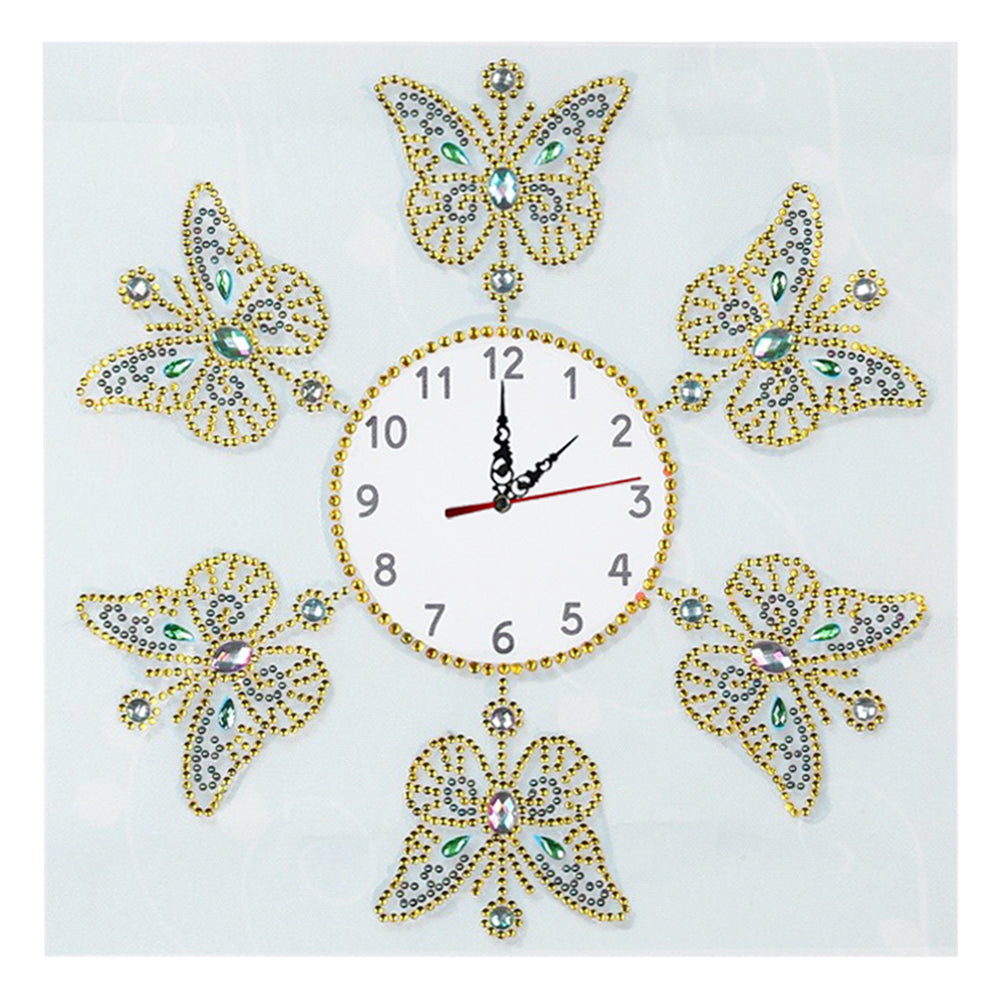 DIY Diamond Painting White Flower Wall Clock Craft Art Decor