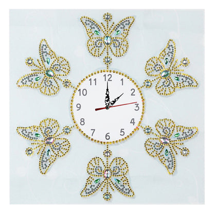 DIY Diamond Painting White Flower Wall Clock Craft Art Decor