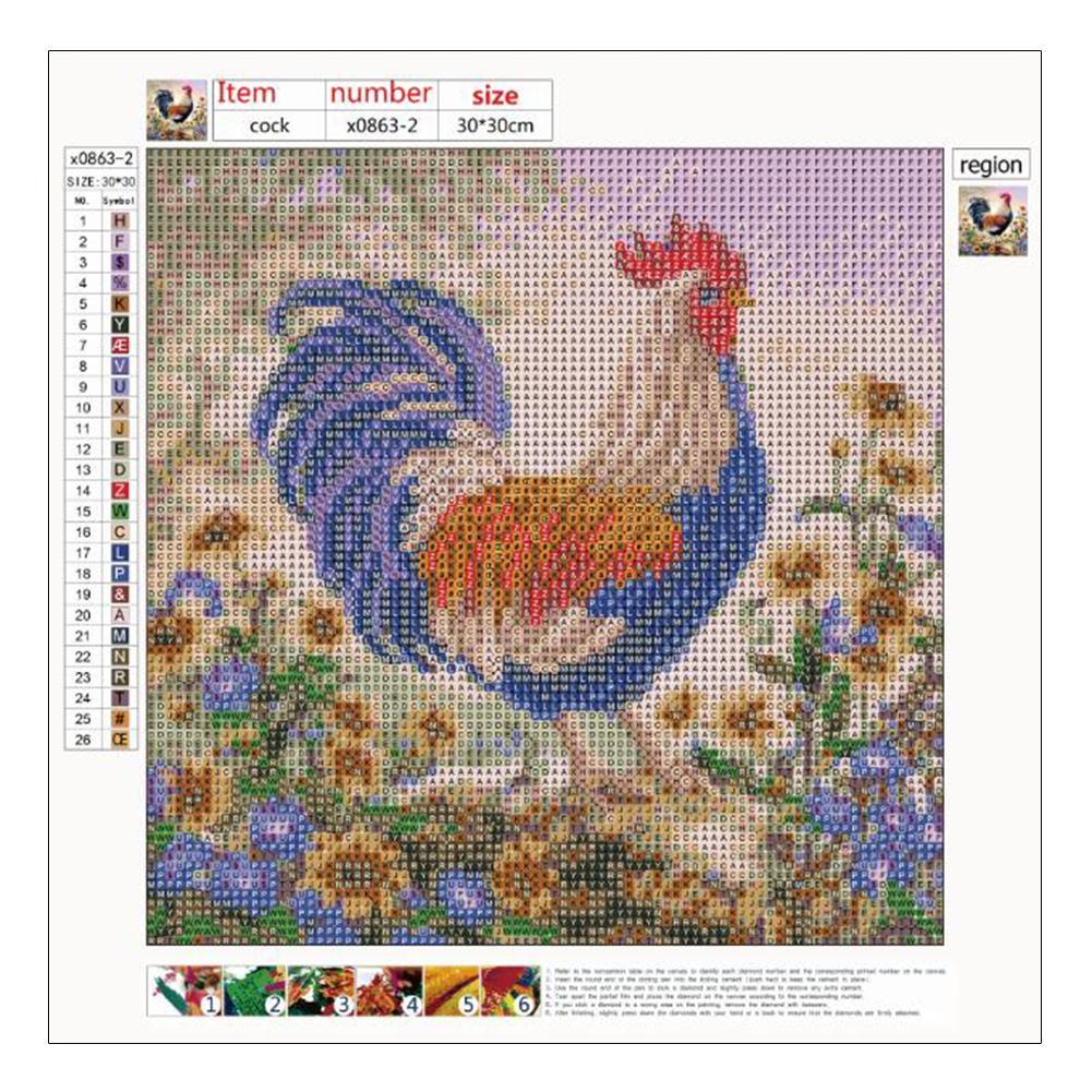 Standing Cock - Full Round Drill Diamond Painting