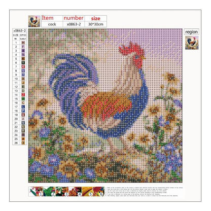 Standing Cock - Full Round Drill Diamond Painting