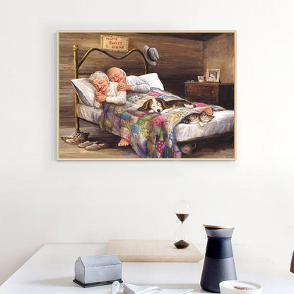 Happy Old Couple - Full Round Drill Diamond Painting