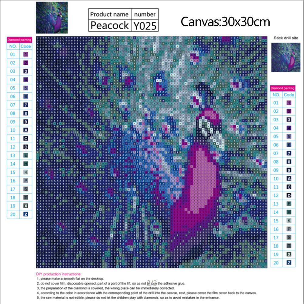 Purple Peacock - Full Round Drill Diamond Painting