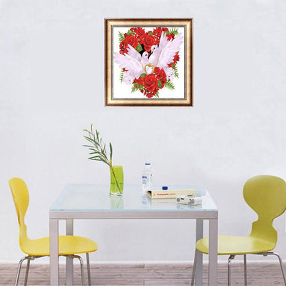 Rose Love Pigeon DIY Full Drill Diamond Painting Embroidery Cross Stitch