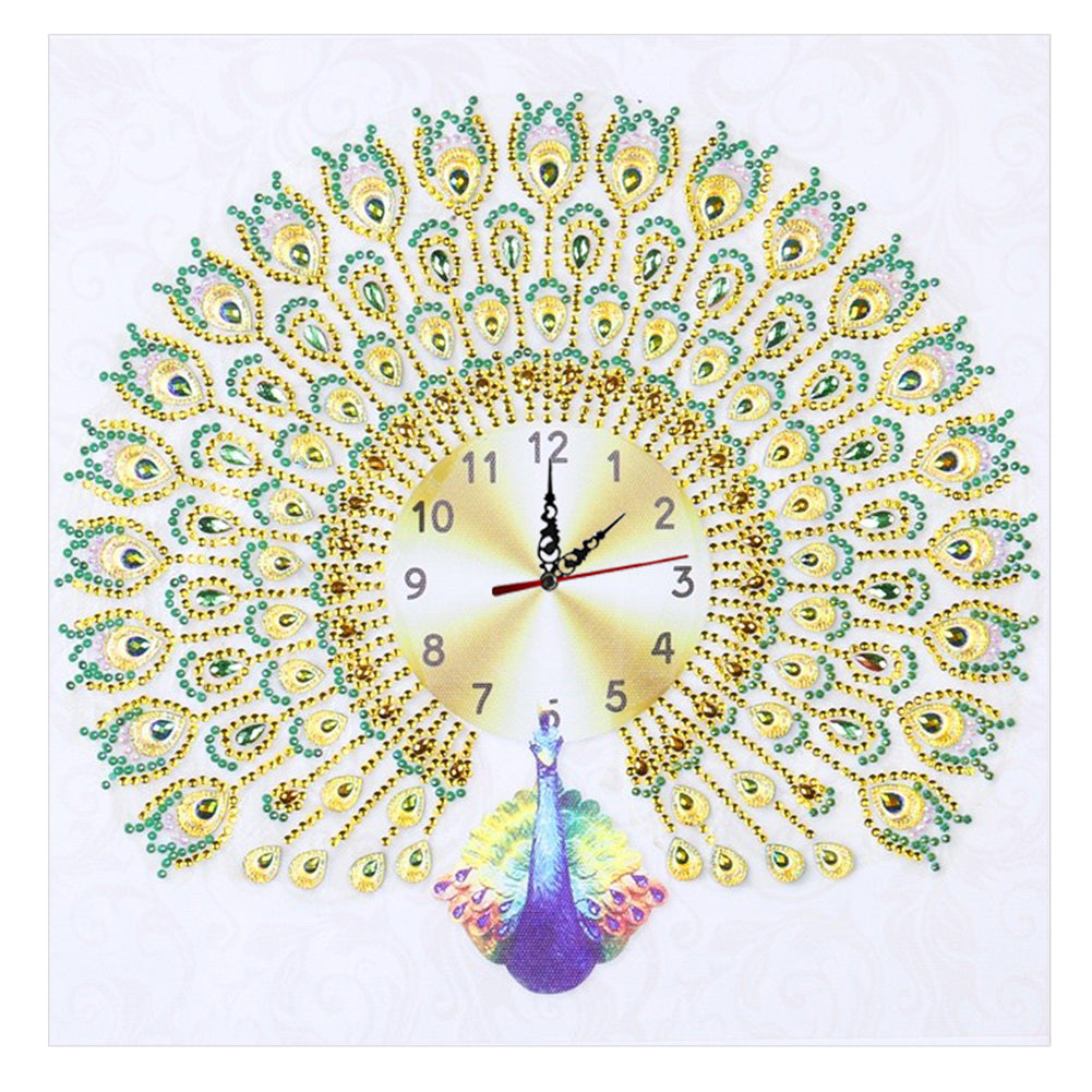 DIY Diamond Painting White Flower Wall Clock Craft Art Decor