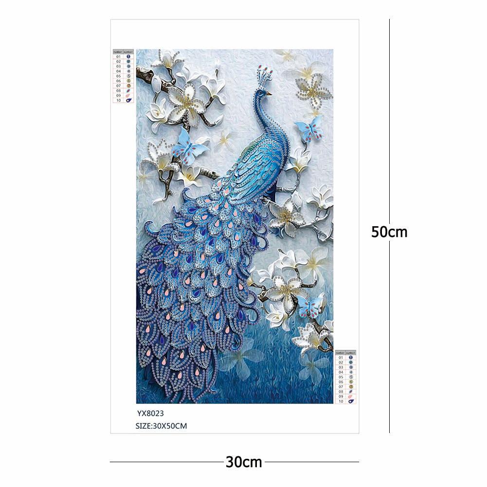 (30*50cm)Peacock - Crystal Rhinestone Diamond Painting