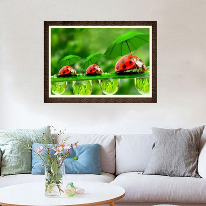 Green Leaf Ladybug 5D Diamond Painting Embroidery DIY Cross Stitch Decor