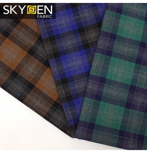 wholesale ready stock Skygen textile china textiles fabric plaid yarn dye check fabric guangzhou cotton fabric