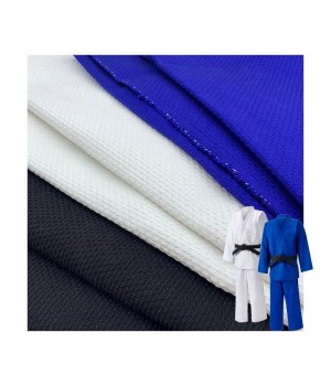 Ronghong OEM ODM Jiu Jitsu Gi Fabric 100% Cotton Pearl Weave Judo Gi Kimono Fabric 515GSM Black BJJ Gi Pearl Weave Fabric