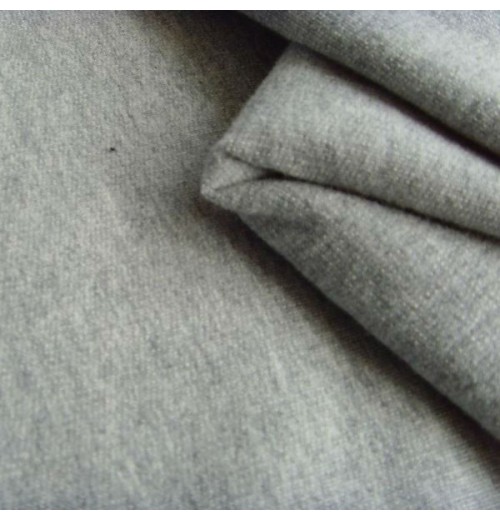 gray 100% cotton french terry knitted fabric