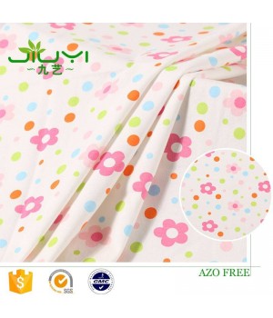 Wholesale 100% cotton knit interlock flower print gingham fabric textile fabric