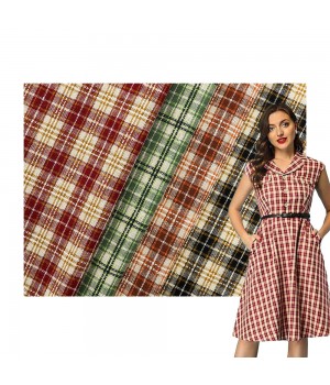 wholesale breathable jacquard scottish check fabric 100% cotton tartan plaid fabric for shirts/check fabric cotton