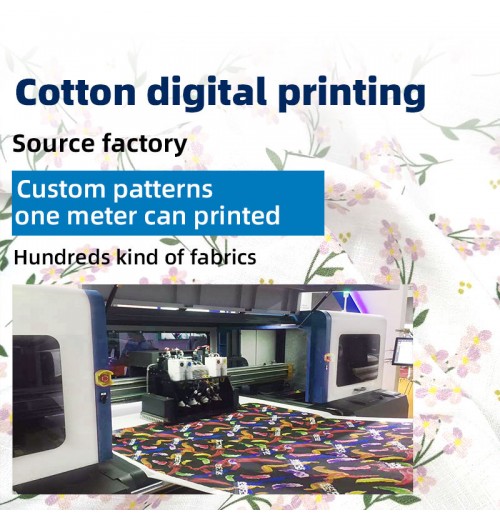 Cotton digital printing processing customization no MOQ custom pattern fabric China printing factory provide design services