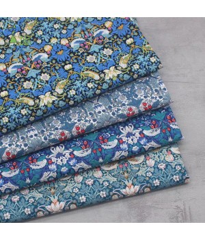 Retro Flower Bird Floral Design Flower Cloth Floral Cloth Cotton Poplin Fabric For Dress Clothing Hand-made Pure Cotton Cloth