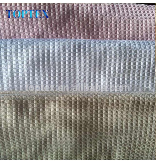 Hot Selling 100% Cotton Waffle Solid Dyed Fabric Anti-Static For Bath Robes And Bath Towel In Stock