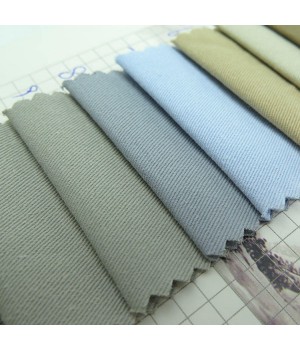 wholesale woven twill style 128*60 washed 100% combed cotton craft thick fabric stocklot for dress, bags, women clothes, jacket