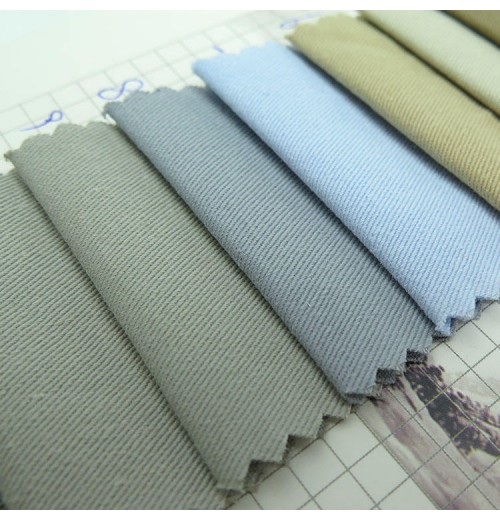 wholesale woven twill style 128*60 washed 100% combed cotton craft thick fabric stocklot for dress, bags, women clothes, jacket